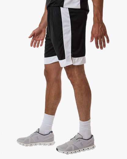 Augusta Sportswear Unisex Match-Up Basketball Shorts 6889 #colormdl_Black/ White