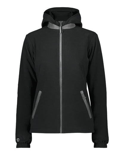 Holloway Women's Turnabout Reversible Hooded Jacket 229787 #color_Black/ Carbon