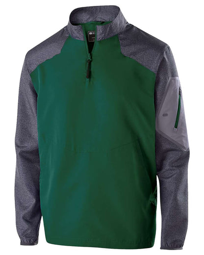 Holloway Men's Raider Quarter-Zip Jacket 229155 #color_Carbon Print/ Forest
