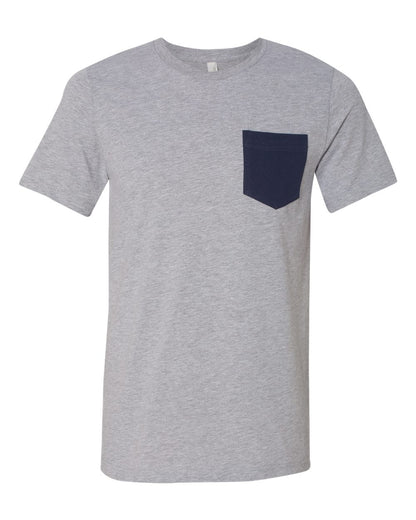 BELLA + CANVAS Jersey Pocket Tee 3021 #color_Athletic Heather/ Navy