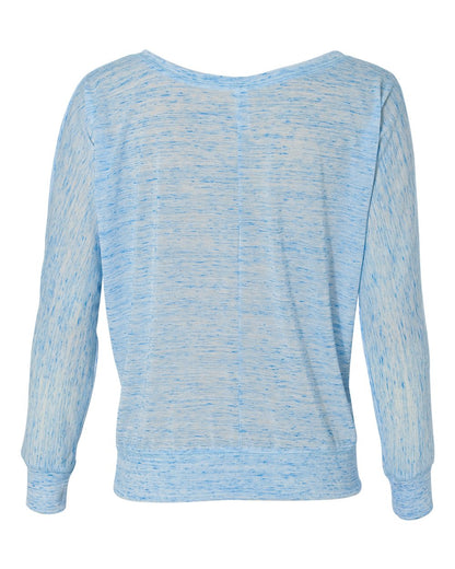 BELLA + CANVAS Women’s Flowy Off Shoulder Long Sleeve Tee 8850 #color_Blue Marble