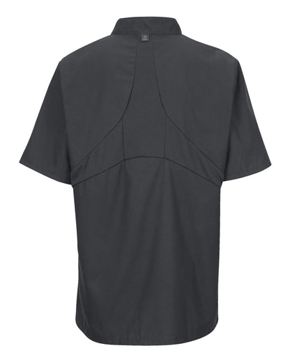 Chef Designs Women's Mimix™ Short Sleeve Chef Coat with OilBlok 045X #color_Charcoal