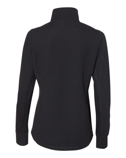 J. America Women’s Omega Stretch Quarter-Zip Pullover 8433 #color_Black Triblend