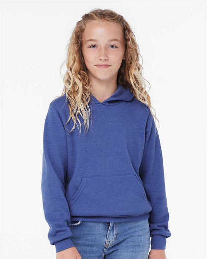 BELLA + CANVAS Youth Sponge Fleece Hoodie 3719Y #colormdl_Heather True Royal