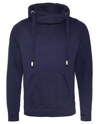 AWDis Unisex Cross Neck Hooded Sweatshirt JHA021 #color_Oxford Navy