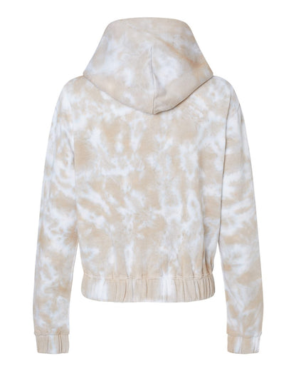 MV Sport Women's Sueded Fleece Tie-Dyed Crop Hooded Sweatshirt W23718 #color_Atmosphere