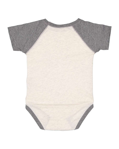 Rabbit Skins Infant Baseball Fine Jersey Bodysuit 4430 #color_Natural Heather/ Granite Heather
