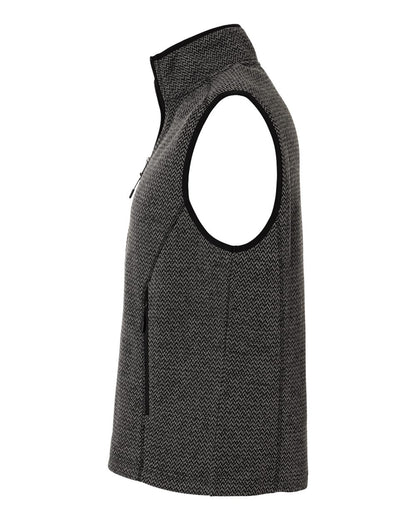 North End Men's Jasper Jacquard Fleece Vest NE731 #color_Black/ Grey