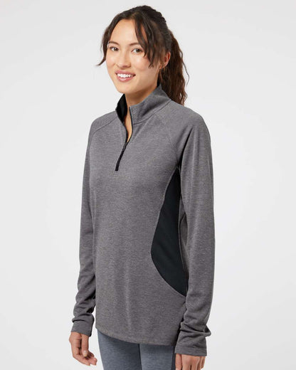 Adidas Women's Lightweight Quarter-Zip Pullover A281 #colormdl_Black Heather/ Carbon