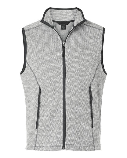 North End Men's Jasper Jacquard Fleece Vest NE731 #color_Grey/ White