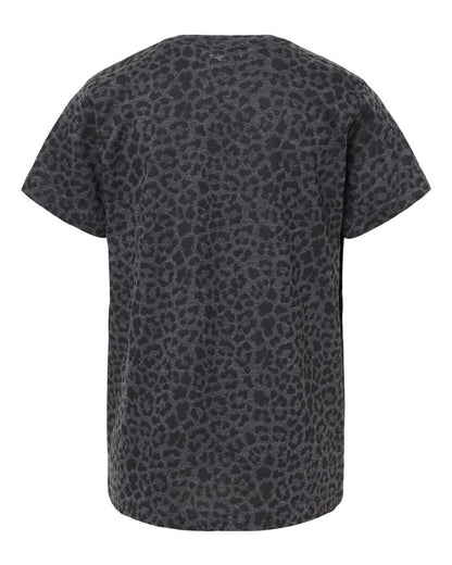 LAT Youth Fine Jersey Tee 6101 #color_Black Leopard