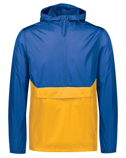Holloway Men's Packable Quarter-Zip Jacket 229534 #color_Royal/ Gold