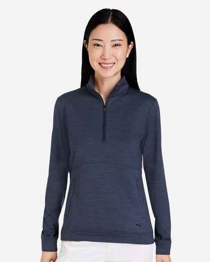 Puma Golf Women's Cloudspun Rockaway Quarter-Zip Pullover 535516 #colormdl_Navy Blazer