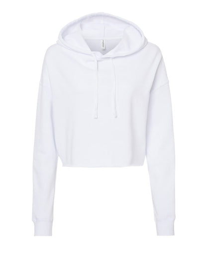 Independent Trading Co. Women’s Lightweight Crop Hooded Sweatshirt AFX64CRP #color_White