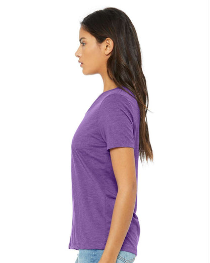 BELLA + CANVAS Women's Relaxed Triblend Short Sleeve V-Neck Tee 6415 #colormdl_Purple Triblend