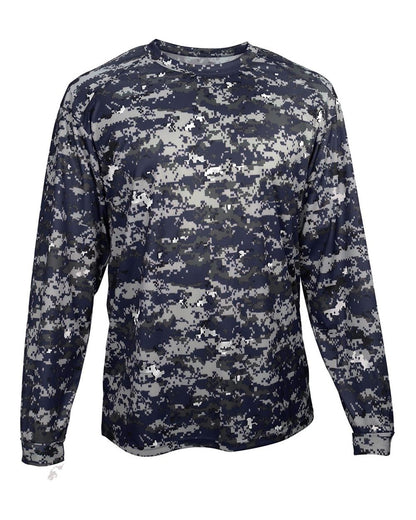 Badger Youth Digital Camo Long Sleeve T-Shirt 2184 #color_Navy Digital