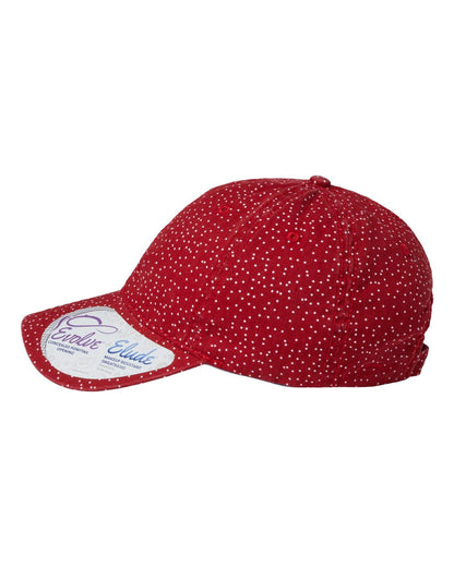 Infinity Her Women's Garment-Washed Fashion Print Cap HATTIE #color_Red/ White Polka Dots