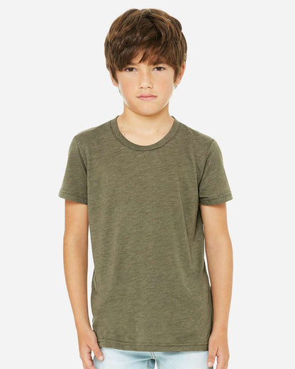 BELLA + CANVAS Youth Triblend Tee 3413Y #colormdl_Olive Triblend