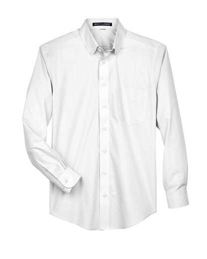 Devon & Jones Men's Crown Collection® Broadcloth Woven Dress Shirt D620 #color_White