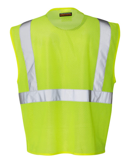Kishigo Unisex Clear ID Vest with Zipper Closure 1532 #color_Lime