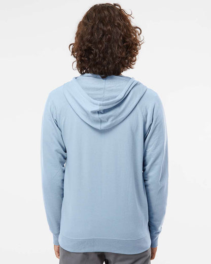 Independent Trading Co. Icon Lightweight Loopback Terry Full-Zip Hooded Sweatshirt SS1000Z #colormdl_Misty Blue