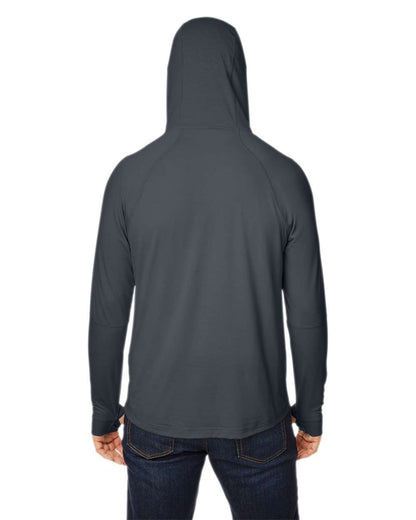 North End Unisex JAQ Stretch Performance Hooded Long Sleeve T-Shirt NE105 #colormdl_Carbon