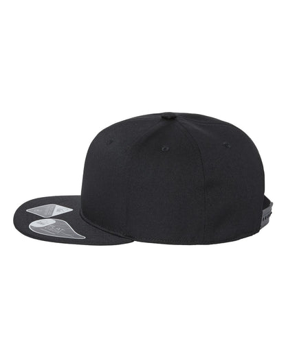 Atlantis Headwear Sustainable Flat Bill Cap JAMES #color_Black