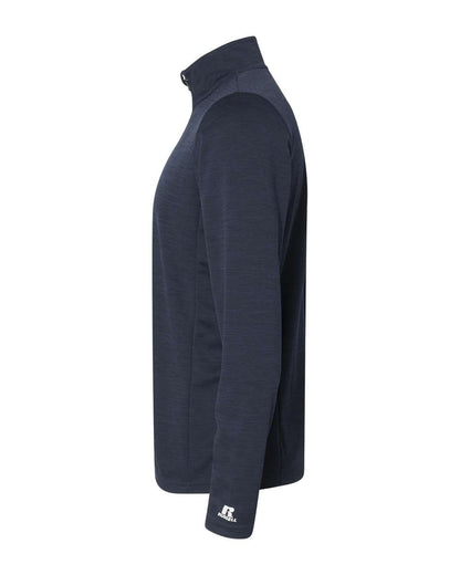 Russell Athletic Men's Striated Quarter-Zip Pullover QZ7EAM #color_Navy