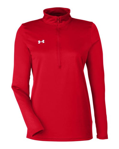 Under Armour Women's Team Tech™ Half-Zip Pullover 1376862 #color_Red/ White