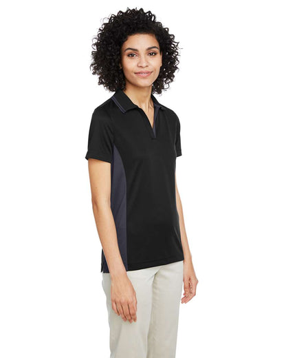 Harriton Women's Flash Snag Protection Plus IL Colorblock Polo M386W #colormdl_Black/ Dark Charcoal