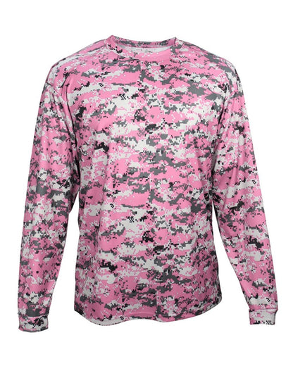 Badger Digital Camo Long Sleeve T-Shirt 4184 #color_Pink Digital