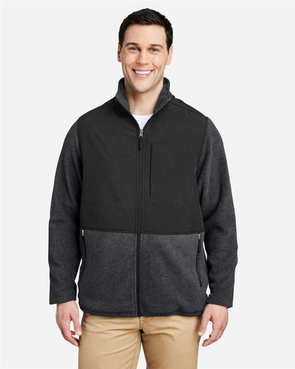 CORE365 Men's Journey Summit Hybrid Full-Zip CE890 #colormdl_Heather Charcoal/ Black