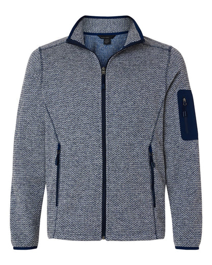 North End Men's Jasper Full-Zip Fleece Jacket NE730 #color_Classic Navy/ White