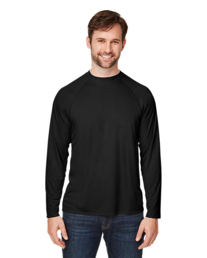 CORE365 Unisex Ultra UVP™ Marina Raglan Long Sleeve T-Shirt CE110 #colormdl_Black