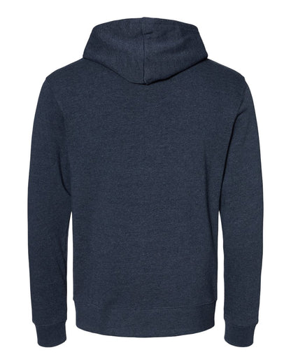 J. America Men's Gaiter Fleece Hooded Sweatshirt 8879 #color_True Navy Heather