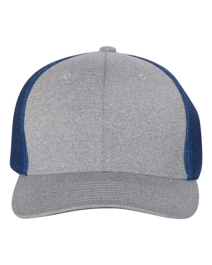 Flexfit Mélange Trucker Cap 6311 #color_Heather Grey/ Royal