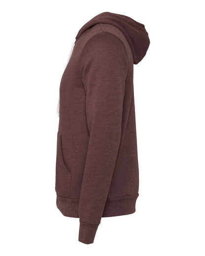 BELLA + CANVAS Sponge Fleece Full-Zip Hoodie 3739 #color_Heather Maroon