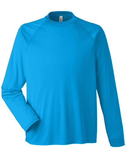 CORE365 Unisex Ultra UVP™ Marina Raglan Long Sleeve T-Shirt CE110 #color_Electric Blue