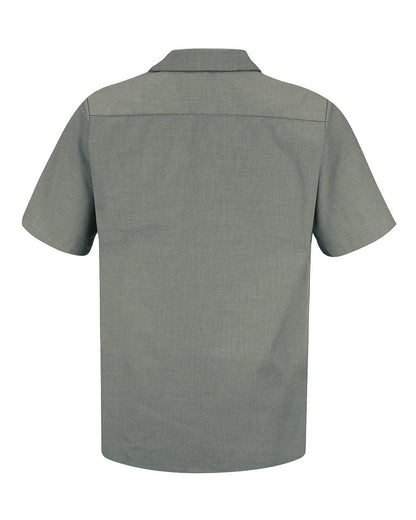 Red Kap Men's Premium Short Sleeve Work Shirt SP20 #color_HK-Hunter Green/ Khaki
