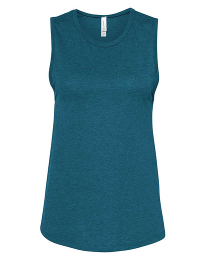 BELLA + CANVAS Women's Jersey Muscle Tank 6003 #color_Heather Deep Teal