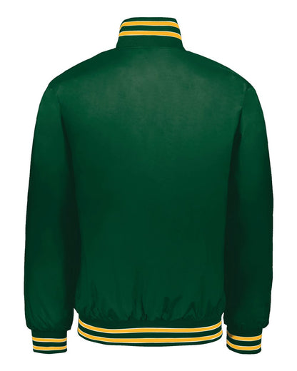 Holloway Men's Heritage Jacket 229140 #color_Dark Green/ Light Gold/ White