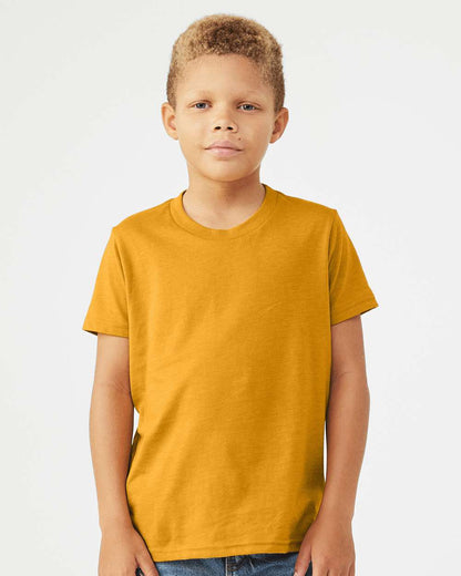 BELLA + CANVAS Youth CVC Jersey Tee 3001YCVC #colormdl_Heather Mustard