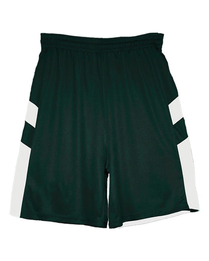 Alleson Athletic Men's B-Pivot Rev. Shorts 7266 #color_Forest/ White