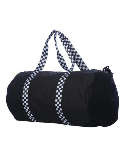 Independent Trading Co. 29L Day Tripper Duffel Bag INDDUFBAG #color_Black/ Checker Strap