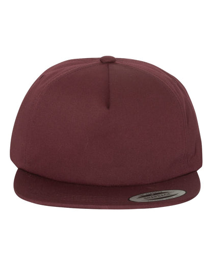 YP Classics Lightly-Structured Five-Panel Snapback Cap 6502 #color_Maroon