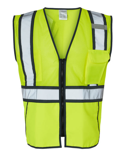 Kishigo Unisex Standard Contrast Vest 1595-1598 #color_Lime/ Black