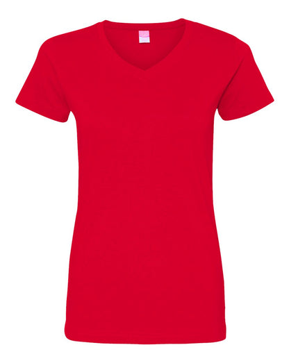 LAT Women's Fine Jersey V-Neck Tee 3507 #color_Red