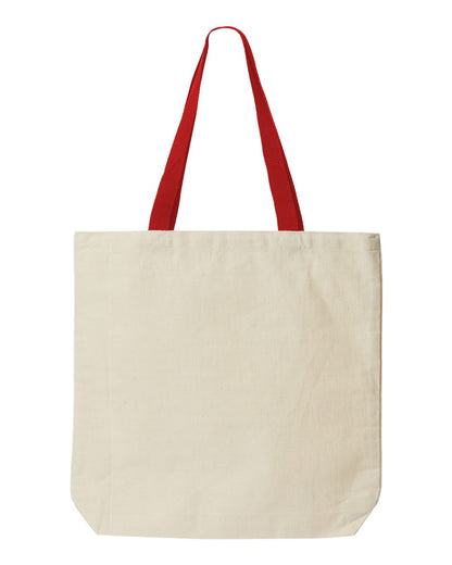 Liberty Bags Jennifer Cotton Canvas Tote 9868 #color_Natural/ Red