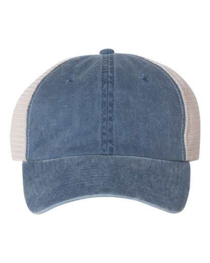 Valucap Pigment-Dyed Trucker Cap SP510 #color_Navy/ Stone