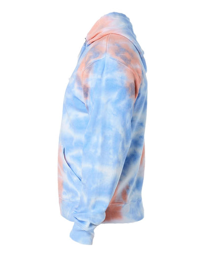J. America Men's Tie-Dyed Fleece Hooded Sweatshirt 8861 #color_Sunset Tie Dye